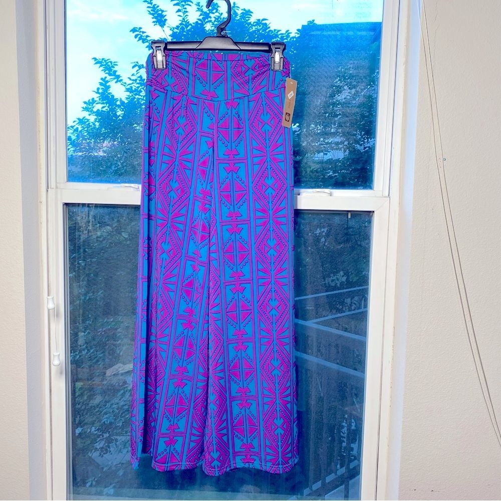 Jon & Anna Large Blueberry Palazzo Geometric Urban Cinched Ankle Pants